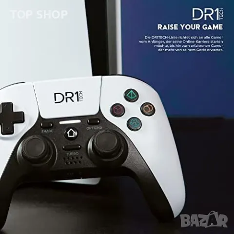 DR1TECH ShockPad II безжичен контролер за игри за PS4/PS3, съвместим с PC/iOS и двойна вибрация, снимка 6 - Аксесоари - 48757272