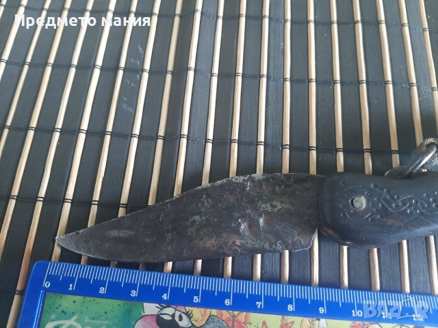 Старинно сгъваемо ножче сойка  – ръчна изработка, с патина, снимка 3 - Ножове - 52955115