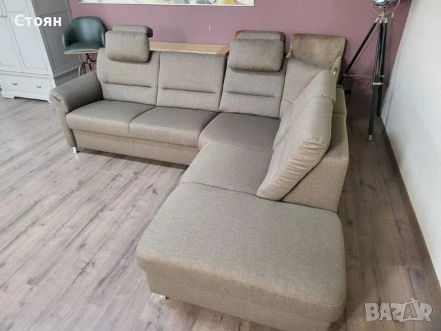 ПРОМОЦИЯ!!!Светло кафяв ъглов диван от плат, снимка 10 - Дивани и мека мебел - 52826684