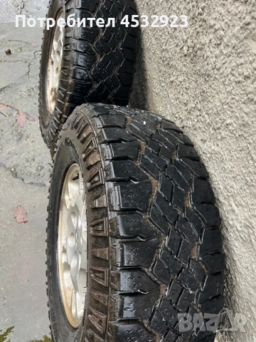 Гуми с джанти 265/70 R16 Goodyear Wrangler свалени от мицубиши паджеро 3, снимка 3 - Гуми и джанти - 53017094