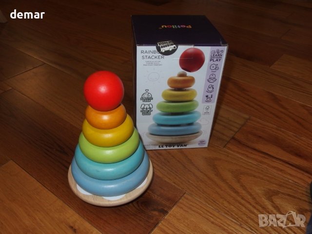 Le Toy Van – Дървена играчка за малки деца Rainbow, 7 части, снимка 7 - Образователни игри - 43114770