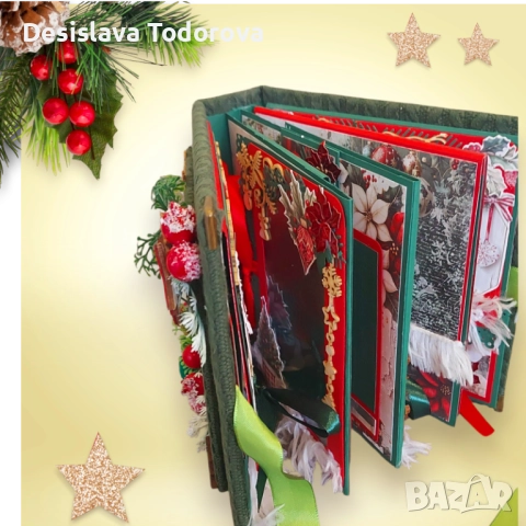 Изцяло ръчно изработен коледен албум за снимки , снимка 10 - Коледни подаръци - 52477915