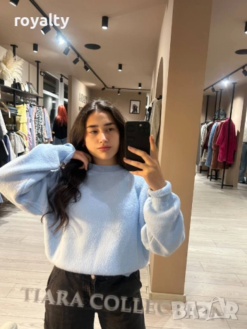 Синя Дамска Блуза , снимка 2 - Блузи с дълъг ръкав и пуловери - 52884954