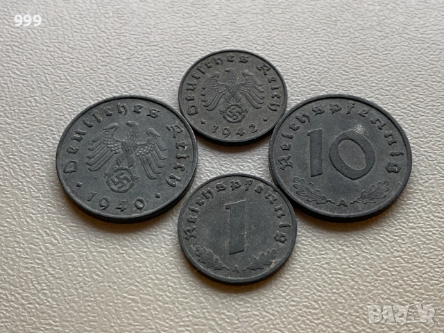 1 и 10 пфенига (райхспфенига) 1940, 1942, 1943 Германия - Трети Райх