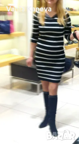 Елегантна рокля.Сребристо и черно рае., снимка 2 - Рокли - 48149536