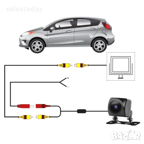Камера за задно виждане за кола, 130 mA, 12V, водоустойчива