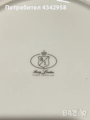 Burg Lindau. 1950 г. Чиния с рози., снимка 4 - Антикварни и старинни предмети - 50621411