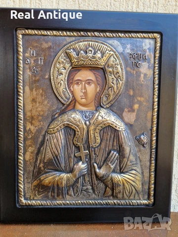 Красива антикварна сребърна икона със сертификат и маркировка , снимка 3 - Антикварни и старинни предмети - 51180056