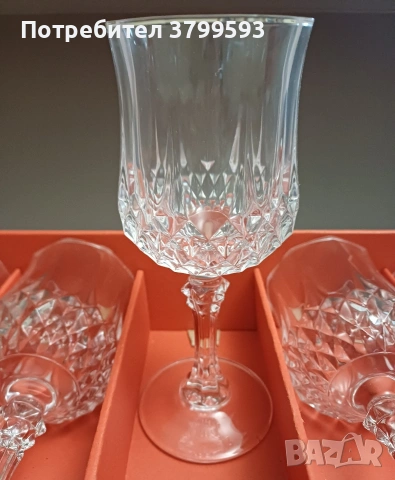 6 френски кристални чаши за вино CRISTAL D'ARQUES , снимка 2 - Чаши - 53267704