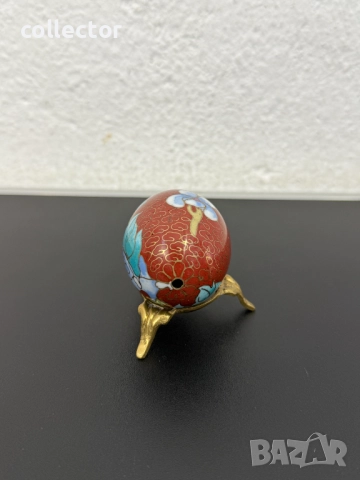 Декоративно яйце, изработено в техниката клоазоне. №7712, снимка 6 - Антикварни и старинни предмети - 52737303