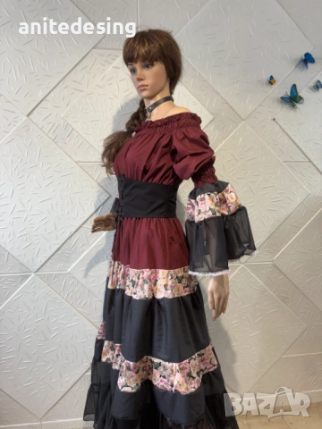 Рокля за ромски танци на ластици с корсет, снимка 5 - Рокли - 53596175