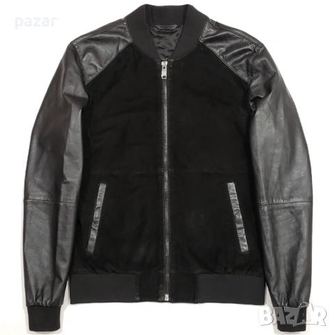 ZARA MAN Bomber Мъжко Кожено Яке Бомбър Естествена Кожа Велур M-L
