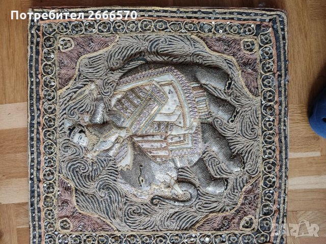 Стар китайски гоблен, снимка 2 - Антикварни и старинни предмети - 35059480