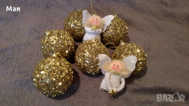 Коледни играчки топки златни, снимка 2 - Декорация за дома - 27013705