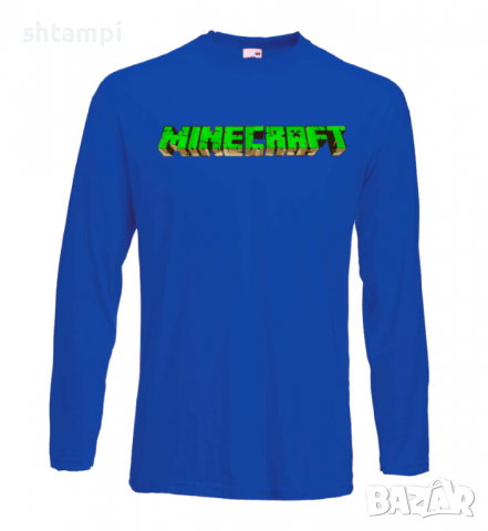 Мъжка тениска майнкрафт Minecraft Logo 1,Minecraft,Игра,Забавление,подарък,Изненада,Рожден Ден., снимка 2 - Тениски - 36496461