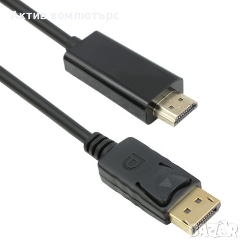 Кабел DeTech DP HDMI M/M, cooper, 1.8м, Черен, снимка 1 - Кабели и адаптери - 43786186