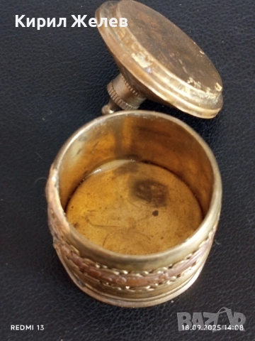 Арабска медна кутия за хапчета рядка за КОЛЕКЦИЯ ДЕКОРАЦИЯ 44221, снимка 4 - Други ценни предмети - 51757141