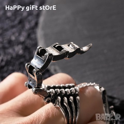 Готически винтидж пръстен с подвижен скорпион - уникално бижу за стилни и смели изяви, снимка 3 - Пръстени - 39285893