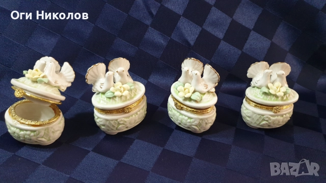 Комплект малки порцеланови кутийки за бижута - 12 броя , снимка 3 - Антикварни и старинни предмети - 52367019