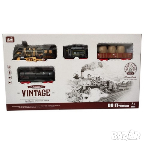 Винтидж класическа играчка влак – 17 части забавление за малки машинисти, снимка 3 - Коли, камиони, мотори, писти - 52038055