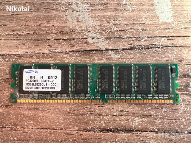 РАМ памет за компютър Samsung 512MB DDR-400 PC-3200 400MHz, снимка 1 - RAM памет - 37694717