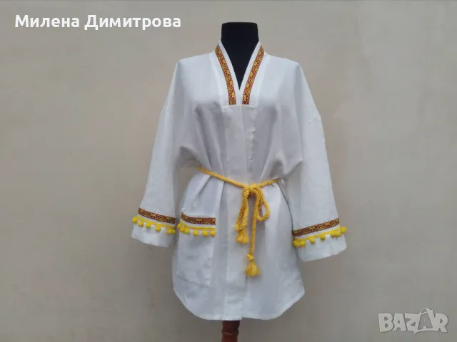 Лятно кимоно с помпон ръчна изработка 