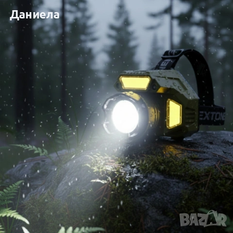 Акумулаторен LED челник HX-917S със сензор за движение, Type-C зареждане и батерия 18650