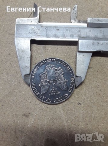 сребърна монета 1 oz американски орел 1992, снимка 3 - Нумизматика и бонистика - 32728852