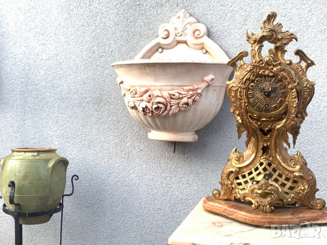 Каминен часовник в стил ROCOCO-Бронз с позлата, снимка 6 - Антикварни и старинни предмети - 27626114