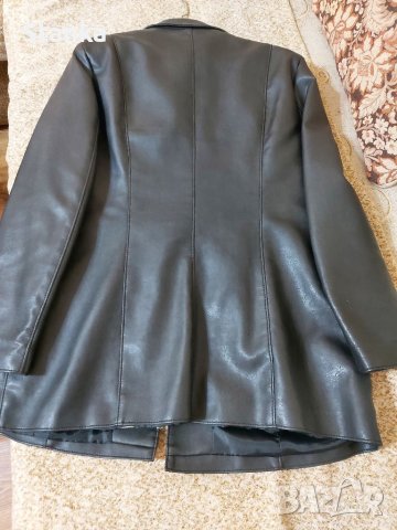 Черно кожено сако, снимка 4 - Сака - 29298537