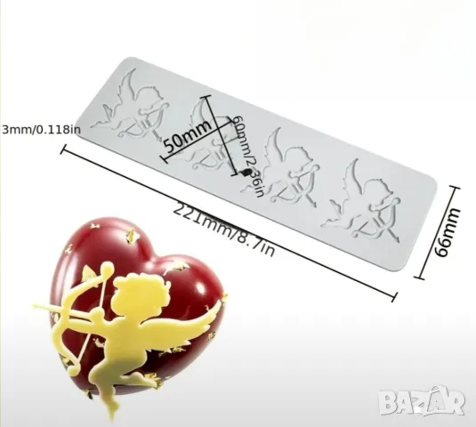 Молд за Свети Валентин амурчета, снимка 3 - Форми - 48789461
