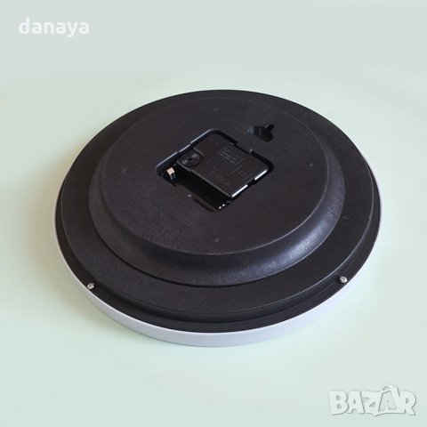 2040 Модерен кръгъл часовник с принт листа, 23см диаметър, снимка 4 - Стенни часовници - 32503347