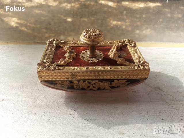 Стар френски антикварен тампон попивателта позлатен бронз , снимка 1 - Антикварни и старинни предмети - 38515229