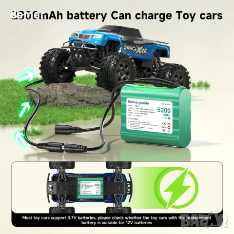 Mspalocell 12V 2800mAh литиева батерия със зарядно устройство и адаптери, снимка 5 - Друга електроника - 53054684