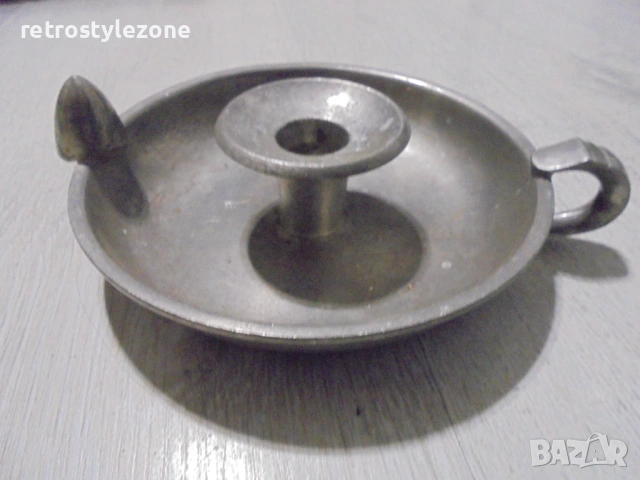 № 8512  Винтидж английски свещник CROWN & ROSE , снимка 2 - Други ценни предмети - 53586682