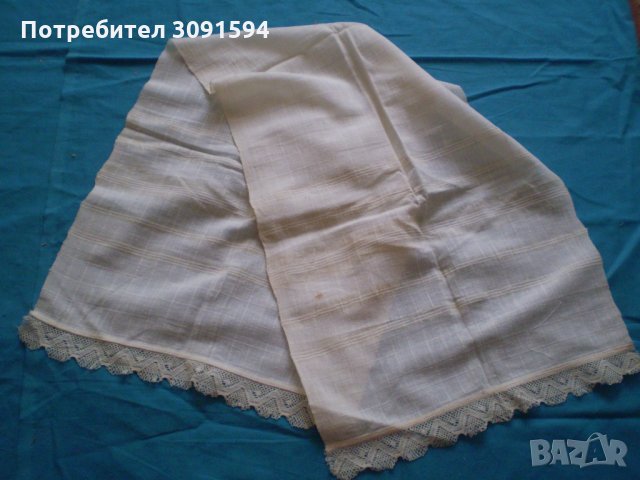 	19 век ръчно тъкана с плетена дантела  кърпа кенар