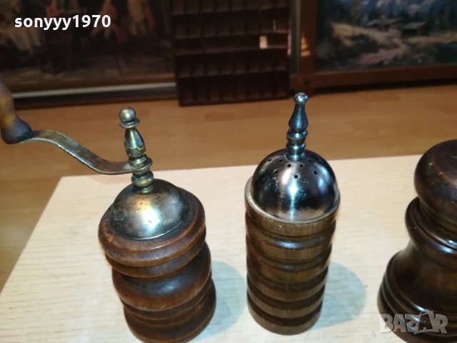 3бр дървени прибори-сол/пипер от германия 2810211706, снимка 12 - Антикварни и старинни предмети - 34613803