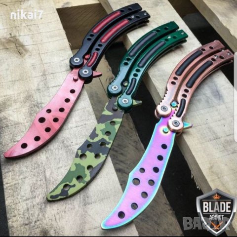 Тренировъчен нож пеперуда crossfire cs go от неръждаема стомана , снимка 7 - Други - 27253256