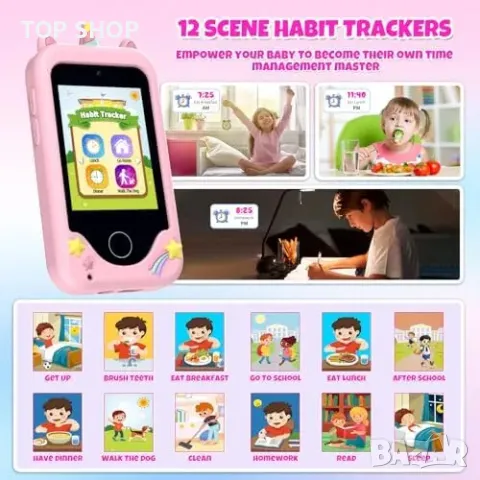 Нов Телефон с камера и игри - Играчка подарък за момичета на 3-8 години, снимка 3 - Конструктори - 49509684