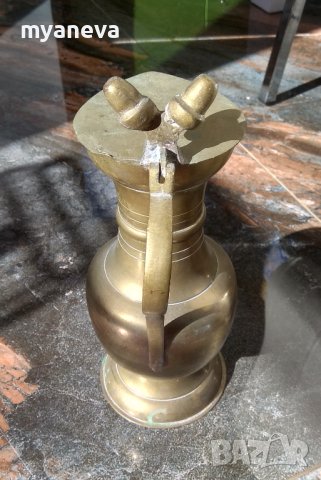 Бронзова масивна кана с богата орнаментика , снимка 6 - Антикварни и старинни предмети - 43024755