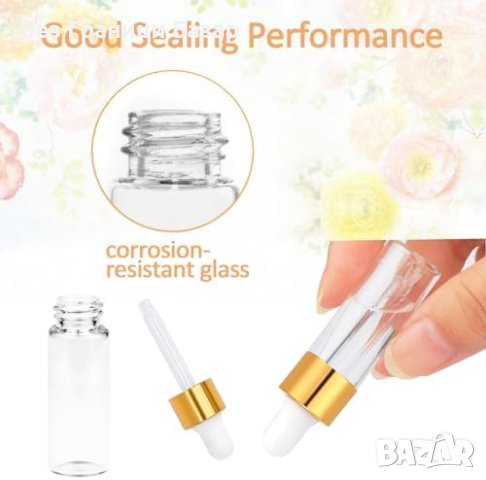 Нов Комплект 10 броя 5ml Стъклени Бутилки за Масла, Златист Капак, снимка 6 - Други - 43500401