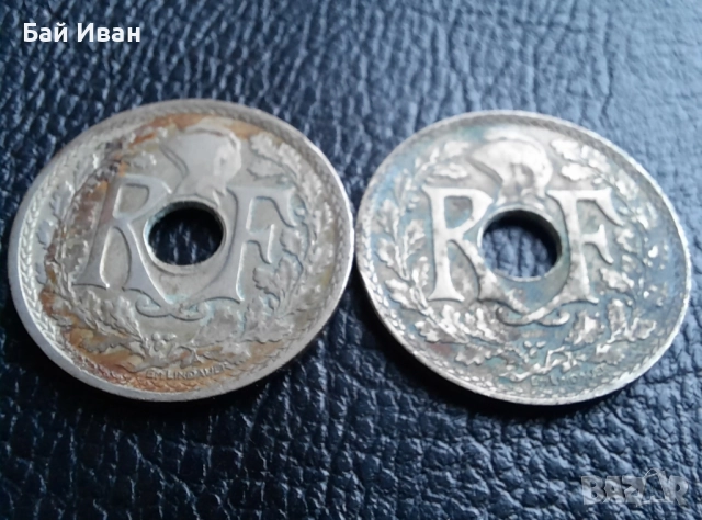 Стара монета 25 сантима 1930 г. и 1933 г. Франция - топ !, снимка 10 - Нумизматика и бонистика - 42219848