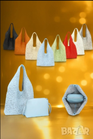 Стилна дамска чанта с вътрешен несесер, снимка 6 - Чанти - 52094022