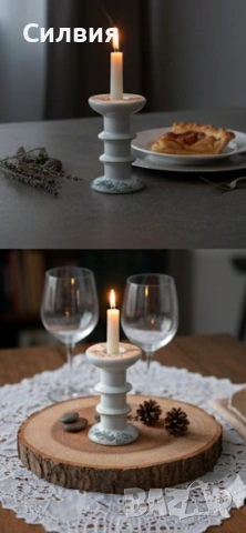 Порцеланов свещник , снимка 3 - Декорация за дома - 53036352