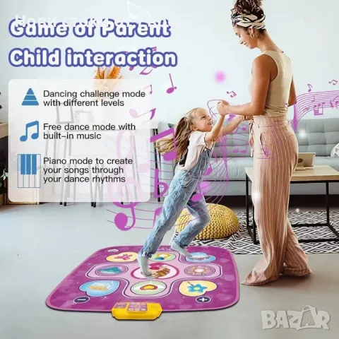 Играчки за подложка за танци, електронна сензорна подложка за танци с LED светлини,, снимка 4 - Музикални играчки - 49843921