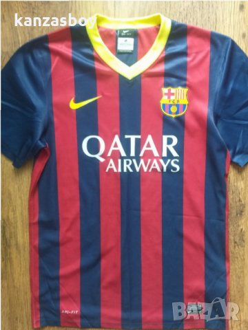 Nike Barcelona Mens SS Home Shirt - страхотна футболна тениска КАТО НОВА, снимка 3 - Тениски - 32635620