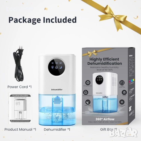 Нов влагоуловител, влагоабсорбатор  ANOEPUY с автоматично изключване, 7 светлини, таймери, режим на , снимка 8 - Влагоабсорбатори и влагоуловители - 52724995