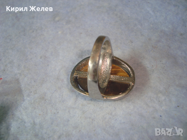 ПОСРЕБРЕН АРТ ДЕКО СТИЛ СКЪПОЦЕНЕН ПРЪСТЕН с НАТУРАЛЕН КАМЪК ТИГРОВО ОКО 26612, снимка 8 - Пръстени - 36393169