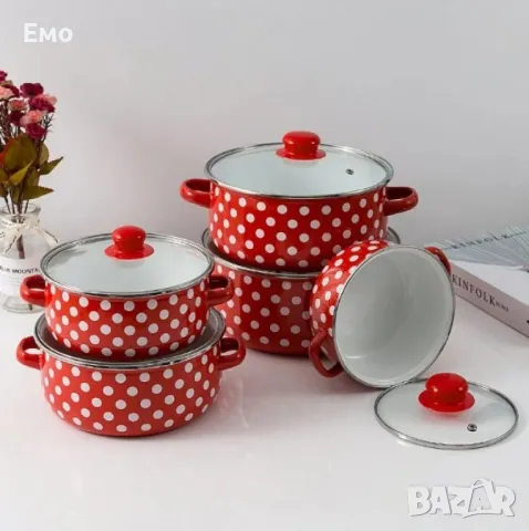 Комплект емайлирани тенджери от 10 части, 16 - 24см., снимка 11 - Съдове за готвене - 48160315