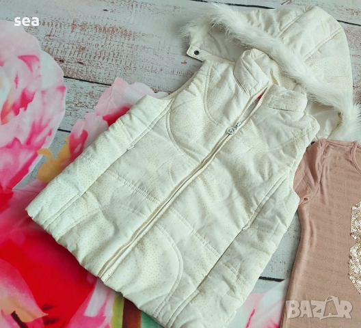 Зимен сет елек грейка , блузка , шапка 122-128 р., снимка 3 - Детски якета и елеци - 51618272
